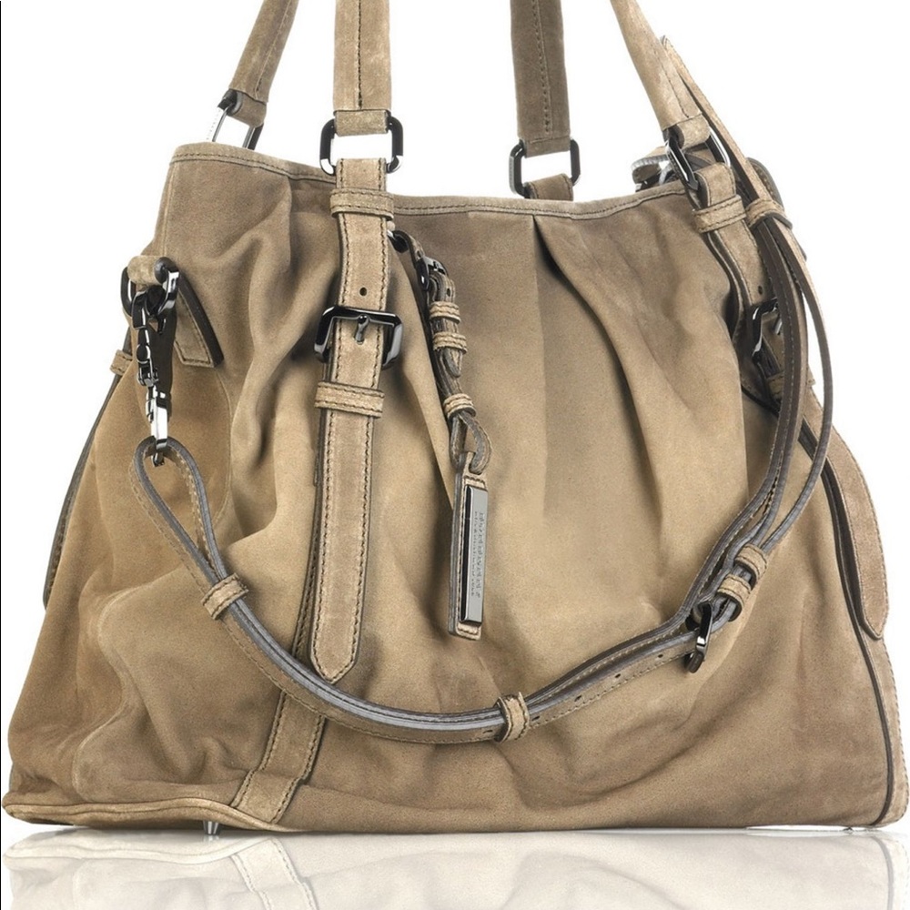 Burberry Prorsum Suede Lowry Bag in Trench (Khaki)